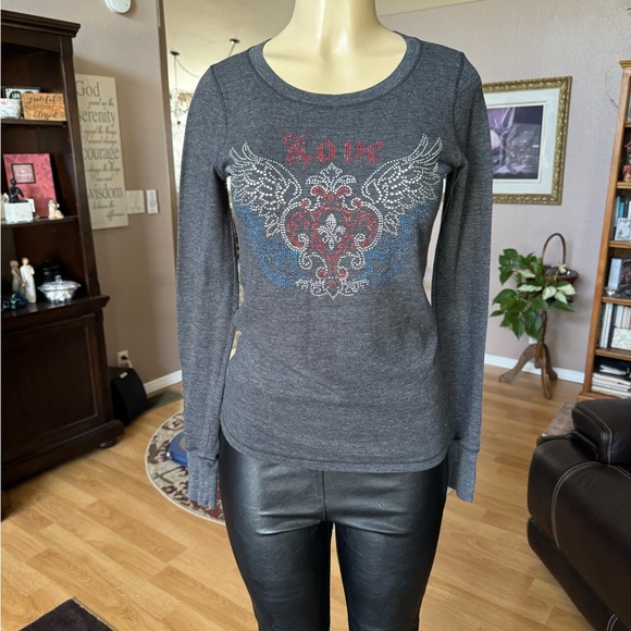 Jake’s gray, silver, red & blue long sleeve top-size S - Picture 5 of 9